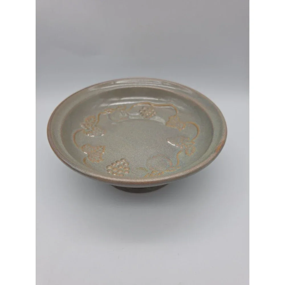 Pedestal Bowl Fruit Bowl Grapes Apples Srawberries 9